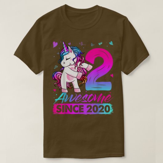 2 jaar oud Unicorn Flossing 2nd Birthday Girl Uni T-shirt (Design voorkant)