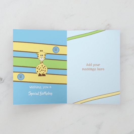 2 jaar oud vandaag elke leeftijd giraffe jongen Ve Kaart (Binnen)