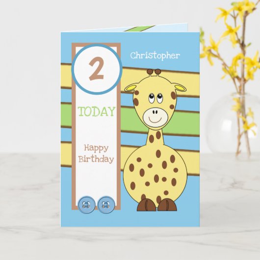 2 jaar oud vandaag elke leeftijd giraffe jongen Ve Kaart (Gele Bloem)