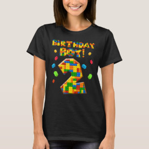 2 Jaar Oud Verjaardagsjongen 2 Bouwstenen T-shirt