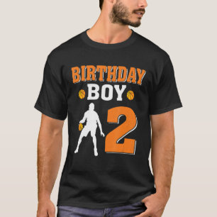 2 jaar oude 2e verjaardag Jongen Basketball T-shirt