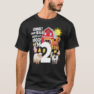 2 jaar oude boer 2 Boerderij thema 2e verjaardag T-shirt