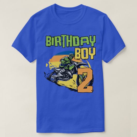 2 jaar oude Dirt Bike Birthday Party Motocross MX  T-shirt (Design voorkant)