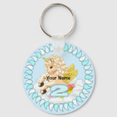 2 jaar oude Eenhoorn Verjaardag sleutelhanger (Voorkant)