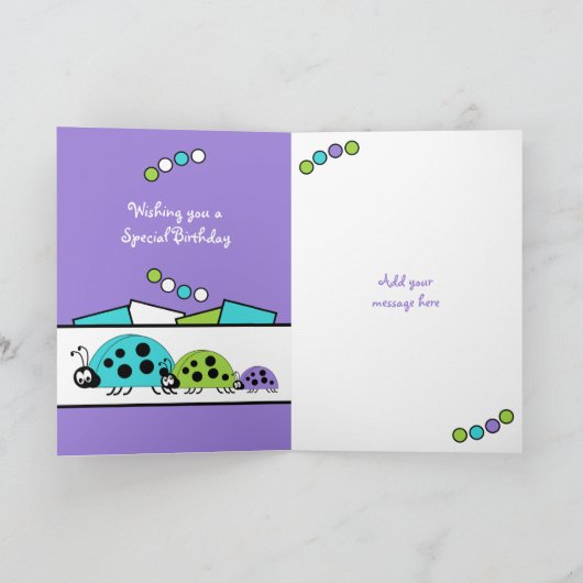 2 jaar oude elke leeftijd lieveheersbeestjes paars kaart (Binnen)