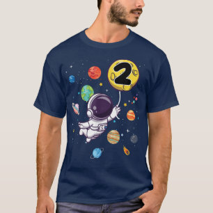 2 jaar oude geboorthday Boy geeft Astronaut Birthd T-shirt