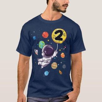 2 jaar oude geboorthday Boy geeft Astronaut Birthd T-shirt