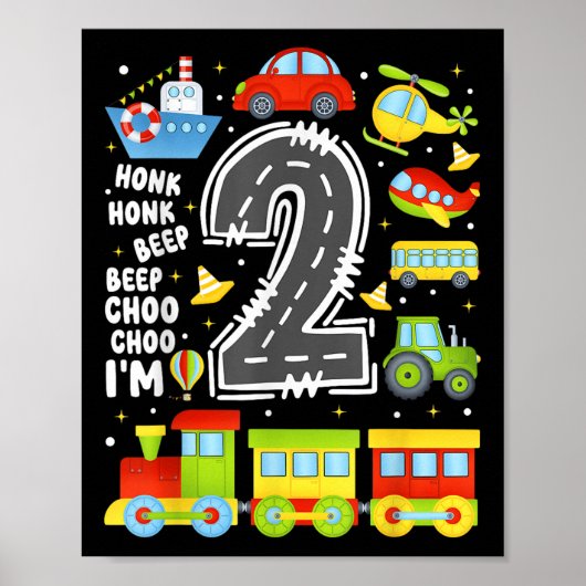 2 jaar oude jongens meisjes kinderen 2e verjaardag poster (Voorkant)