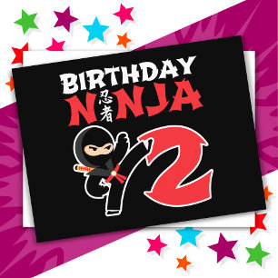 2 Jaar Oude Karate Ninja Feestje Kinderen 2e Verja Briefkaart