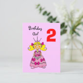 2 jaar oude prinses (blond haar) briefkaart (Staand voorkant)