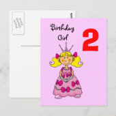 2 jaar oude prinses (blond haar) briefkaart (Voorkant / Achterkant)