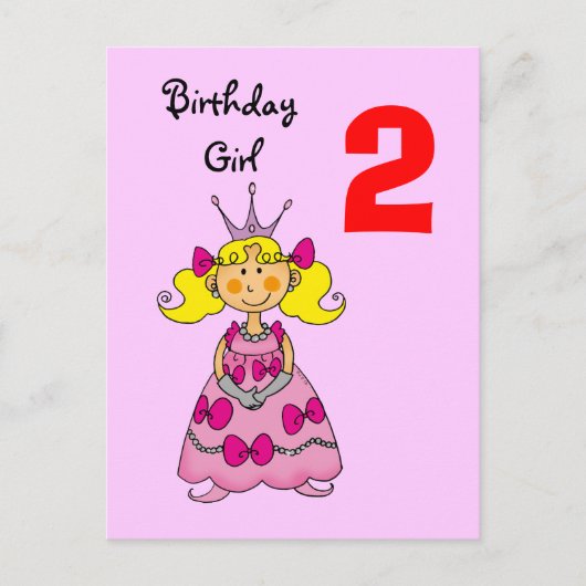 2 jaar oude prinses (blond haar) briefkaart (Voorkant)
