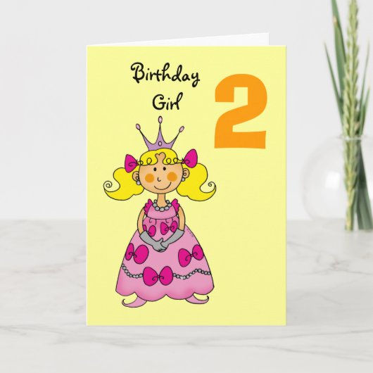 2 jaar oude prinses (blond haar) kaart (Voorkant)