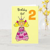 2 jaar oude prinses (blond haar) kaart (Gele Bloem)