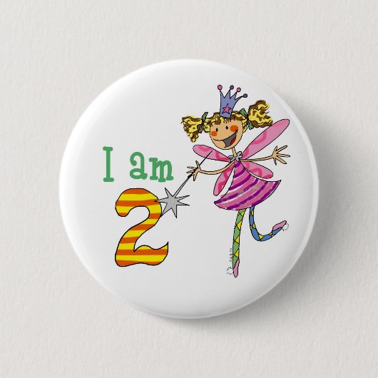 2 jaar oude prinses fairy ronde button 5,7 cm (Voorkant)