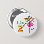 2 jaar oude prinses fairy ronde button 5,7 cm (Voorkant /achterkant)