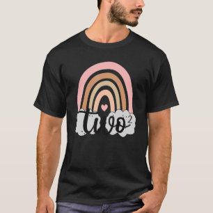 2 jaar oude regenboog 2e verjaardag voor meisjes 2 t-shirt