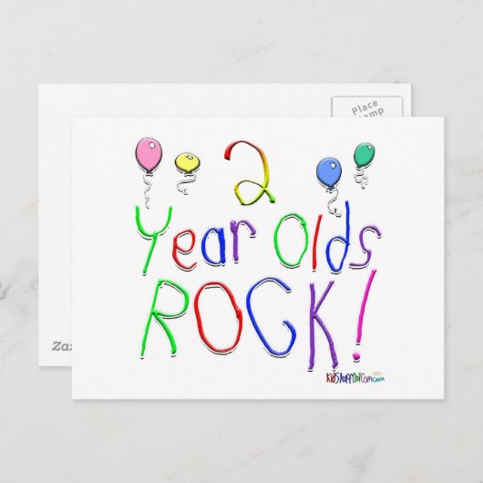 2 jaar oude rock! briefkaart (Voorkant / Achterkant)