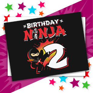 2 Jaar Oude Strips stijl Ninja 2de Verjaardag Briefkaart