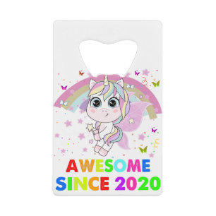 2 jaar oude Unicorn Cutie 1st Birthday Unicorn Gif Creditkaart Flessenopener