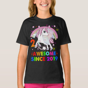 2 jaar oude Unicorn Cutie 2e verjaardag Unicorn T-shirt