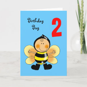 2 jaar oude verjaardag jongen kaart