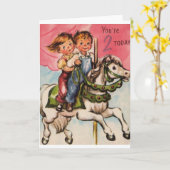 2 jaar oude verjaardag Kaart (Gele Bloem)