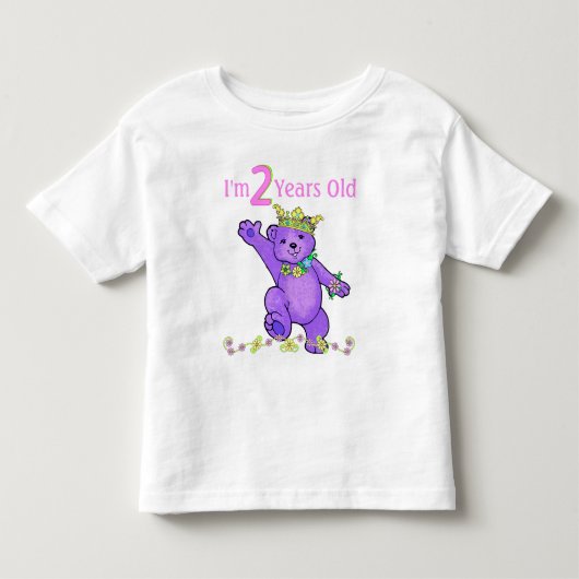 2 jaar oude verjaardag prinses Beer Kinder Shirts (Voorkant)