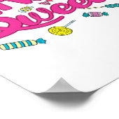 2 jaar oude verjaardag tweede zoet snoep tweede ge poster (Hoek)