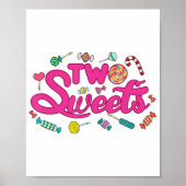 2 jaar oude verjaardag tweede zoet snoep tweede ge poster (Voorkant)