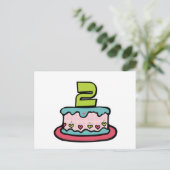 2 jaar oude verjaardagsCake Briefkaart (Staand voorkant)