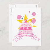 2 jaar oude verjaardagsCake Briefkaart (Voorkant / Achterkant)