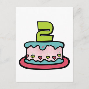 2 jaar oude verjaardagsCake Briefkaart