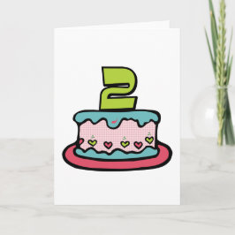 2 jaar oude verjaardagsCake Kaart