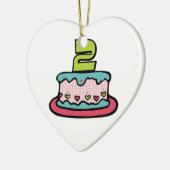 2 jaar oude verjaardagsCake Keramisch Ornament (Links)