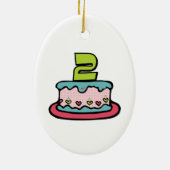 2 jaar oude verjaardagsCake Keramisch Ornament (Achterkant)