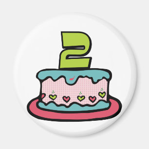 2 jaar oude verjaardagsCake Magneet