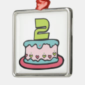 2 jaar oude verjaardagsCake Metalen Ornament (Links)
