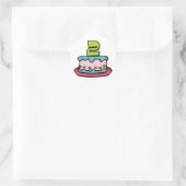 2 jaar oude verjaardagsCake Ronde Sticker (Tas)