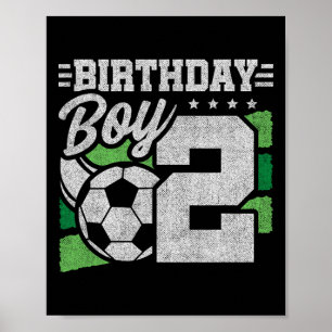 2 Jaar Oude Voetbal Verjaardag - Jongens 2e Verjaa Poster