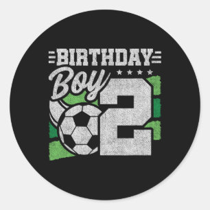2 Jaar Oude Voetbal Verjaardag - Jongens 2e Verjaa Ronde Sticker