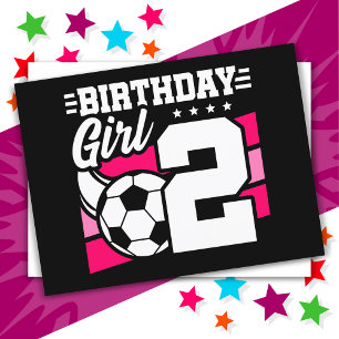 2 Jaar Oude Voetbalfeest 2e Verjaardag Meisje Briefkaart