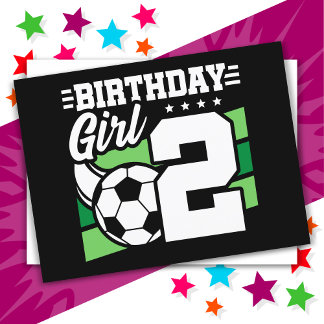 2 Jaar Oude Voetbalfeest 2e Verjaardag Meisje Briefkaart