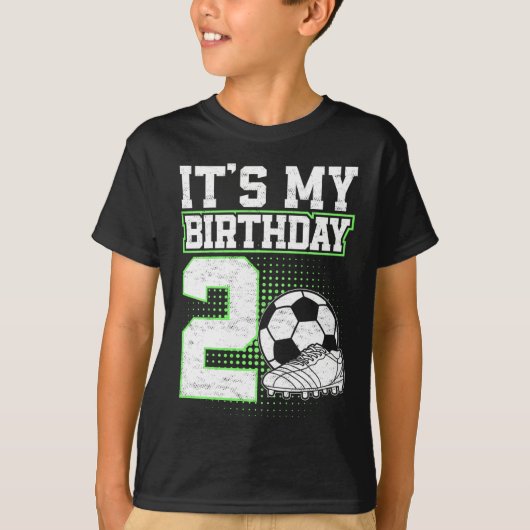 2 Jaar Oude Voetbaljongen Het Is Mijn 2e Verjaarda T-shirt (Voorkant)