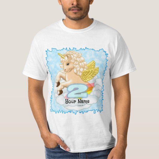 2 jaar oude vogeldag Unicorn T-shirt (Voorkant)