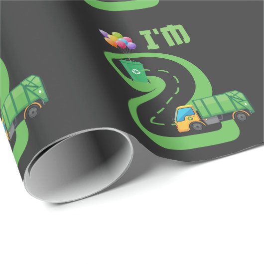 2 jaar oude vuilniswagen 2de verjaardag cadeaupapier (Rol Hoek)