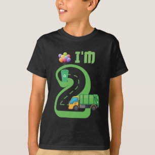 2 jaar oude vuilniswagen 2de verjaardag t-shirt