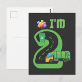 2 Jaar Oude Vuilstortwagen 2e Verjaardag Briefkaart (Voorkant / Achterkant)