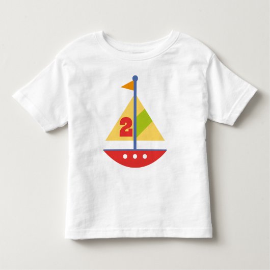 2 jaar oude zeilboot kinder shirts (Voorkant)