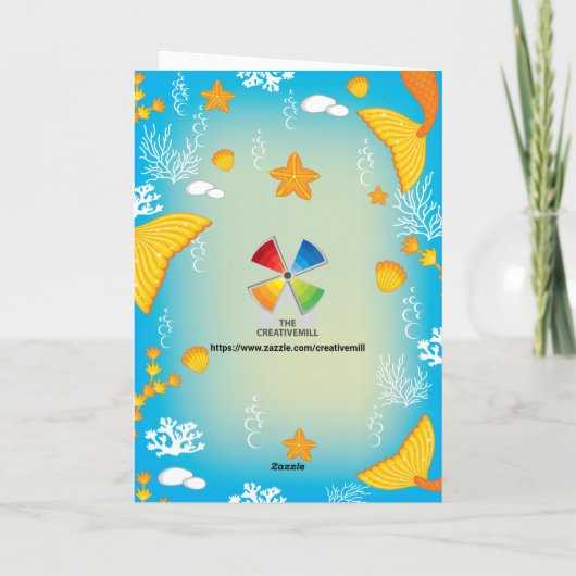 2 jaar oude zwarte zeemeermin | Happy Birthday Kaa Kaart (Achterkant)